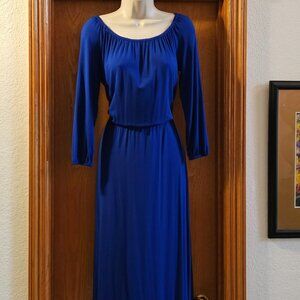 Chico's Off the Shoulder Maxi Dress Size 0 in Royal Blue